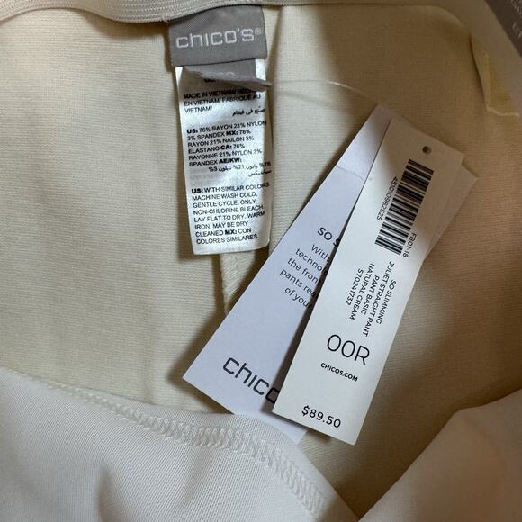 NWT Chico's 00R So Slimming Juliet Straight Leg Pant On‎ Ivory - Picture 5 of 8